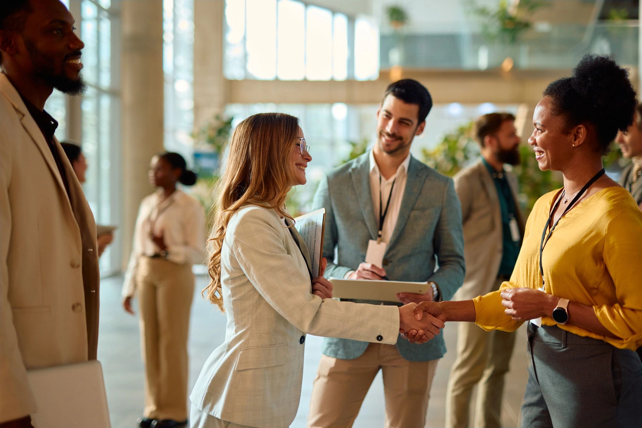 Community members connecting at a local meeting